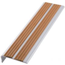 Nez de Marche Escalier Klose Besser 81 mm x 30 mm - Argent Haute Sécurité avec Antidérapant 1Mètre50