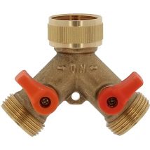 Nez de robinet en laiton 3/4' avec double sortie