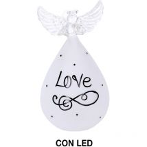 Ngel de cristal escrito blanco cm ø9h16