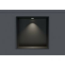 Bernstein - Nicchia da parete in acciaio inox NT303010X con faretto led - 30 x 30 x 10 cm (a x l x p) - colore selezionabile nero, 1x Spot