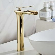 Niceone - Mitigeur de lavabo Robinet cascade haut pour lavabo de salle de bain Doré