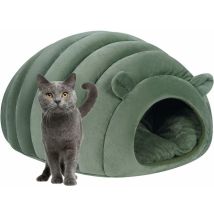 Niche Chaud Pour Chat - Grotte Moelleuse Pour Chaton, Chenil, Panier Douillet Pour Chien, Lit Nid Intérieur Pour Animaux De Compagnie Avec Coussin 