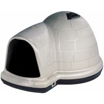Niche Indigo pour chien – Igloo – Matières, Longueur, Hauteur, Largeur, Caractéristique de la toiture – DOGLOO