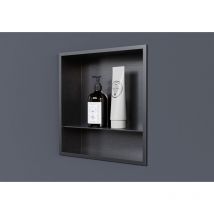 Bernstein - Niche murale de douche, étagère encastrable douche acier inox - 30x30x10cm - NT303010XGun métal