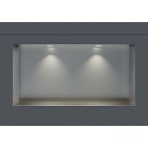 Bernstein - Niche murale douche acier inox + Spot led, étagère rangement douche salle de bain encastrable NT203010X - 20x30x10cm - Acier inoxydable