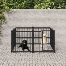 Design In - Niche pour Chiens Chenil extérieur Parc Enclos d'extérieur pour chiens Acier 3,75 m² CFW308879 CFW701513