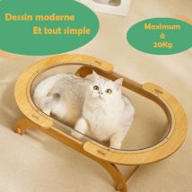Niches à Chat en bois Capsule spatiale transparent lit de minou par terre facile range maximum 20KG 47x38x16cm