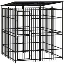 Kalisse - fimei Chenil d'extérieur avec toit pour chiens Acier 3,69 m²