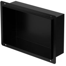 Nicho de Ducha de Acero Inoxidable 20x30x10cm cm Negro Marco de Pared sin Borde Empotrado Estante Integrado Instalación Flexible para Almacenamiento