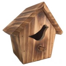 Nichoir en bois sculpté oiseaux