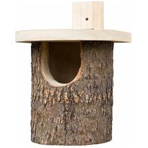 Nichoir en bouleau semi-ouvert – Dimensions H. 210 mm, L. 170 mm, P. 200 mm – Mode de fixation, Matières, Hauteur