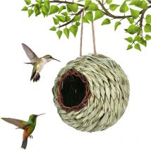 Nichoir et mangeoire, Jouet de Perroquet D'oiseau, Nid D'oiseau de Perroquet, Balançoire de Lit de Nid de Paille Tissée à la Main