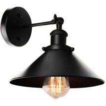 Nicola Retro-led-wandleuchte, Kabellos, Für Den Innenbereich, Schwarz, E27, Leuchtmittel Nicht Enthalten