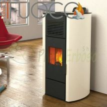 Punto Fuoco - Nicole - Estufa de pellets de 15 kw negro en relieve