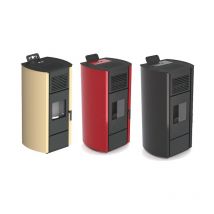 Nicole - Poêle à granulés de 15 kw noir en relief