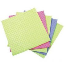 Schwammtuch 18 x 19 cm (b x l) 70 % Zellstoff 30 % Baumwolle farbig sortiert 5 St./Pack.