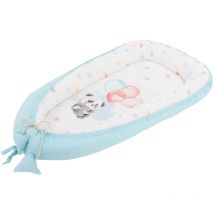 Joyz - Nido per Neonati Azzurro Panda 90x50 cm Cotone Bifacciale Ipoallergenico Portatile Nido Multifunzionale per Bambini Nido di Coccole da Viaggio