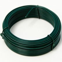 Cavo metallico rivestito di plastica Ø2mm lungo 25m rotolo di filo di ferro ricoperto di pvc Verde - Niederberg Metall