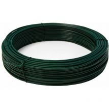 Niederberg Metall - rollo de Alambre recubierto de pvc 70 m de largo metal protegido por una envoltura de plástico verde Diámetro Ø3,8mm Verde