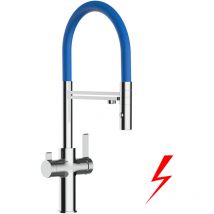 Vizio - niederdruck 3 Wege Wasserhahn Küchenarmatur Spültischmischer, Verchromt mit 360° schwenkbarem Auslauf, abnehmbare 2 strahl Handbrause,