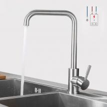 Lonheo - Niederdruck Wasserhahn Küche Armatur aus Edelstahl 360° Schwenkbar Küche Mischbatterie Einhebelmischer geeignet für Boiler