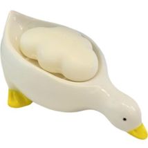 Niedliche Enten-keramik-seifenschale, Selbstentleerend, Geeignet Für Dusche, Badezimmer, Badewanne, Küche Und Spüle