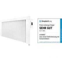 Evarmo - Elektroheizung areo smart base niedrige Flächenspeicherheizung 1200 Watt - digitales Thermostat mit LCD-Display - Option zur Appsteuerung von