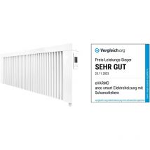 Evarmo - Elektroheizung areo smart base niedrige Flächenspeicherheizung 1600 Watt - digitales Thermostat mit LCD-Display - Option zur Appsteuerung von
