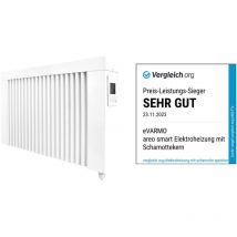 Evarmo - Elektroheizung areo smart base niedrige Flächenspeicherheizung 800 Watt - digitales Thermostat mit LCD-Display - Option zur Appsteuerung von