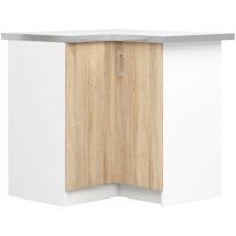 Küchenschrank Akord Lima Modular S90 Unterschrank Für Die Ecke Der Küche Mit Arbeitsplatte Weiß 84 Cm 2 Türen 2 Ebenen Front Sonoma-eiche B84 X H85,5 