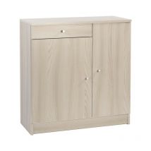 Niedriger Mehrzweckschrank mit zwei Türen und einer Schublade Light Elm 77x34x h80 cm