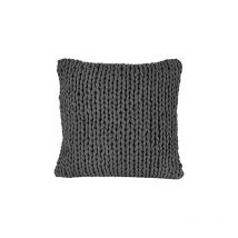 Nielsen - home Funda de cojín Marlin de Punto Grueso, 50 x 50 cm, Gris Oscuro, 100% algodón, de Punto, Oeko-Tex, de Punto Grueso, Acogedor cojín