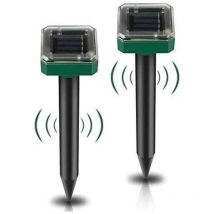Odipie - niemals verwendet] Intelligente Ultraschall-Solar-Maulwurfabwehr, 2 Stück, Solar-Mäuseabwehr für den Außenbereich, solarbetriebene