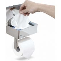 Odipie - niemals verwendet] Toilettenpapierhalter mit Feuchttücherbox Edelstahl Klopapierhalter Wandhalterung Rollenhalter für wc Badezimmer Küche
