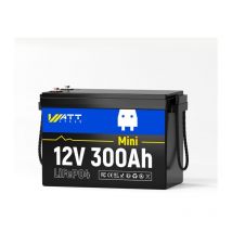 Niemals verwendet] Wattcycle 12V 300Ah LiFePO4 Batterie – Eingebautes 200A bms, max. 2560W Leistung, bis zu 15.000 Zyklen – Zuverlässige