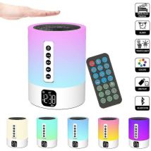 Night Light Bluetooth Speaker, White Noise Machine, Touch Bedside Lamp With Alarm Clock Bluetooth Speaker, Dimmable Multi-color Changing Bedroom Table
