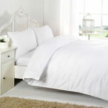 Night Zone - 100% Egyptian Cotton 200 Thread Count Duvet Cover Set, White, Cot Bed