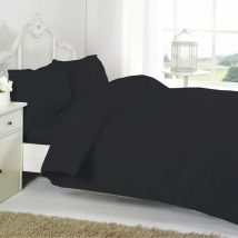 Night Zone - 100% Egyptian Cotton 200 Thread Count Valance Sheet, Black, Single