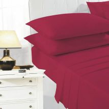 Night Zone Easy Care Polycotton Housewife Pillow Cases, Red, Pair
