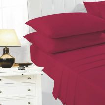 Night Zone - Easy Care Polycotton Valance Sheet, Red, King