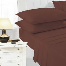 Night Zone - Easy Care Polycotton Valance Sheet, Chocolate, Super King