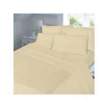 Night Zone Plain Dyed 100% Brushed Cotton Flannelette Fitted Sheet, Latte, Double