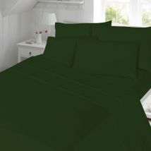 Night Zone - Polycotton Percale 180 Thread Count Flat Sheet, Green, Double
