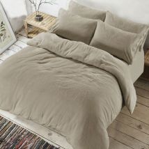 Night Zone - Super Soft Teddy Fleece Warm & Cosy Duvet Cover Set, Beige, Single