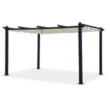 Concept-usine - Pergola 4x3m auto-portée avec toile rétractable nila