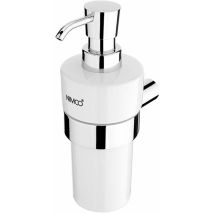 Bormo - Dispenser di sapone liquido in ceramica con supporto, bianco/cromo br 11031KN-26 - Nimco