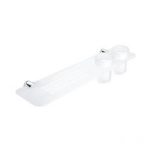 Nimco - Bormo - Tablette avec verres et trous fraisés, longueur 500 mm, plexiglas mat/chrome br X350-58DW-26