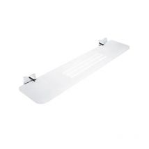 Keira - Tablette ixi avec trous fraisés, 60 cm, plexiglas/chrome mat ke X360-26 - Nimco