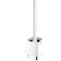 Nimco - Kibo - Brosse de toilette murale avec support, céramique blanche/chrome Ki 14094KN-HR-26