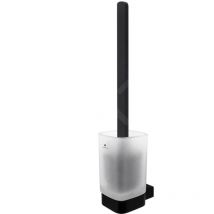 Kibo - Brosse de toilette murale avec support, verre dépoli/noir mat Ki-14094CN-HR-90 - Nimco